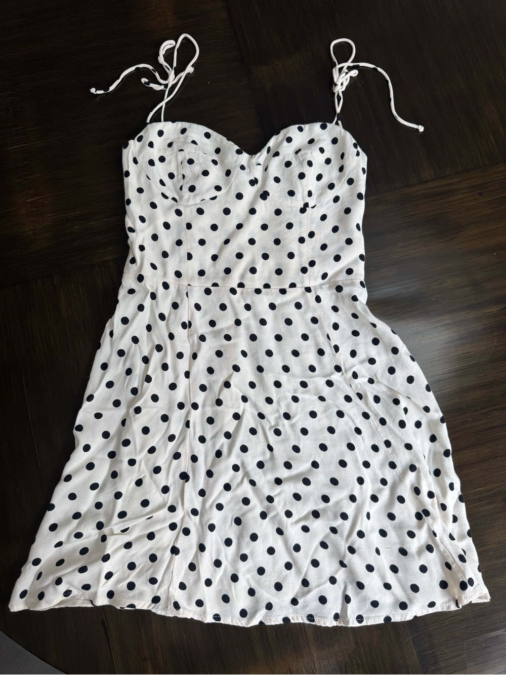 Reformation Cream Polka Dot
Sweetheart Mini Dress